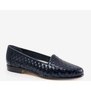 Trotters Liz Loafer‎ Navy Leather Womens 9 Narrow Slip On New